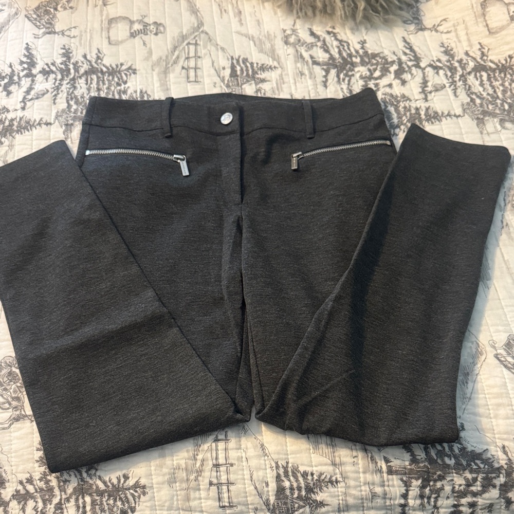 Michaels Charcoal Leggings with Silver Zipper Accents
